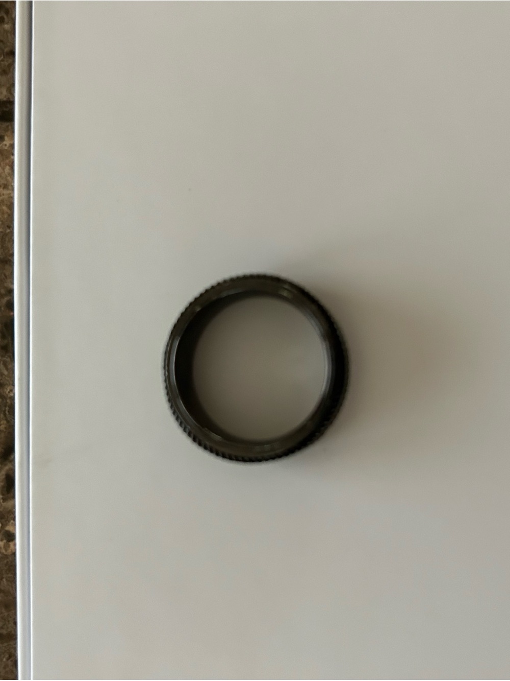 Men's Black Textured Fidget Band Ring